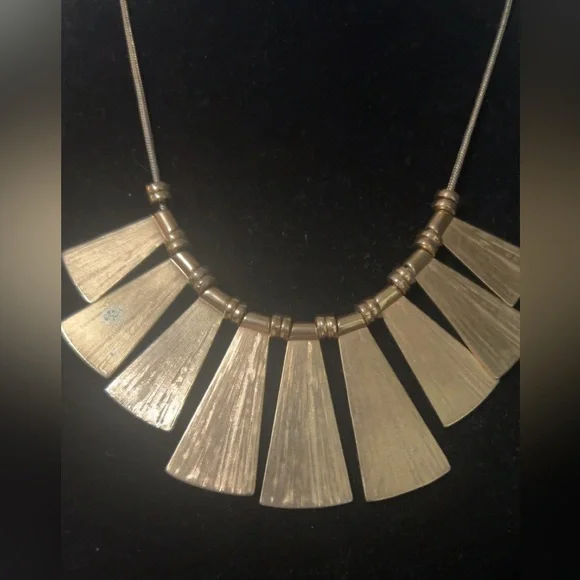 The Limited Gold-Tone Textured Fan Pendant Necklace - Picture 3 of 4